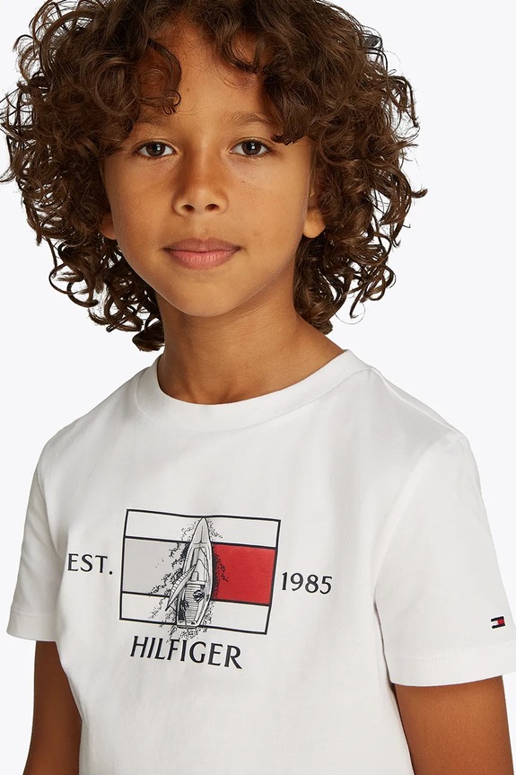 Tommy Hilfiger gyerek pamut póló pamut fehér KB0KB09530.98.122.PPYA