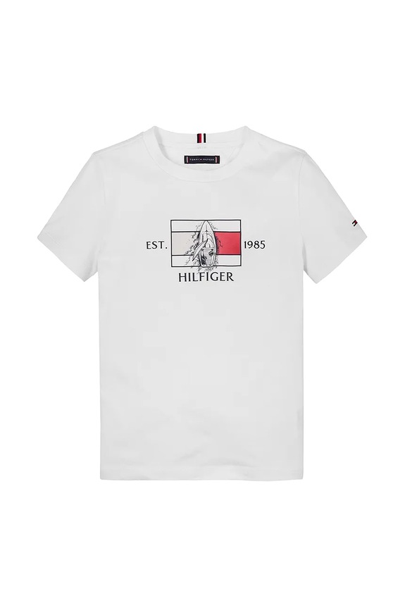 Tommy Hilfiger gyerek pamut póló KB0KB09530.98.122.PPYA fehér SS25