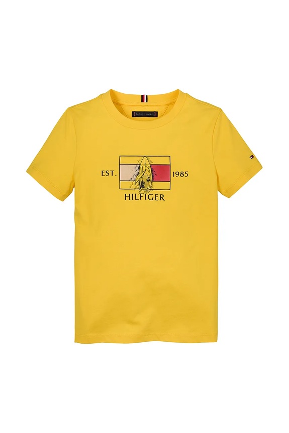 Tommy Hilfiger t-shirt dziecięcy KB0KB09530.128.176.PPYA żółty SS25