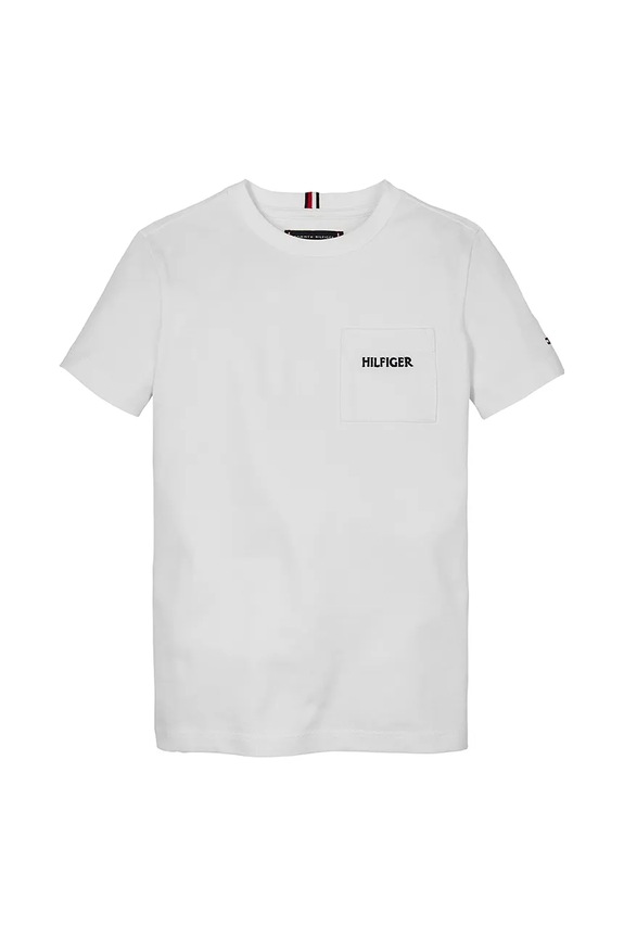 Tommy Hilfiger tricou copii KB0KB09534.128.176.PPYA alb SS25