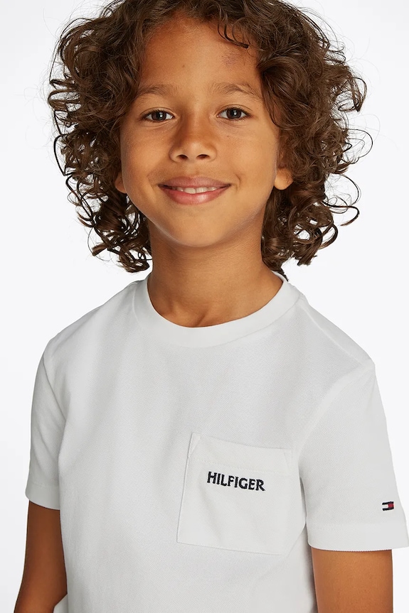 Tommy Hilfiger tricou copii KB0KB09534.128.176.PPYA alb