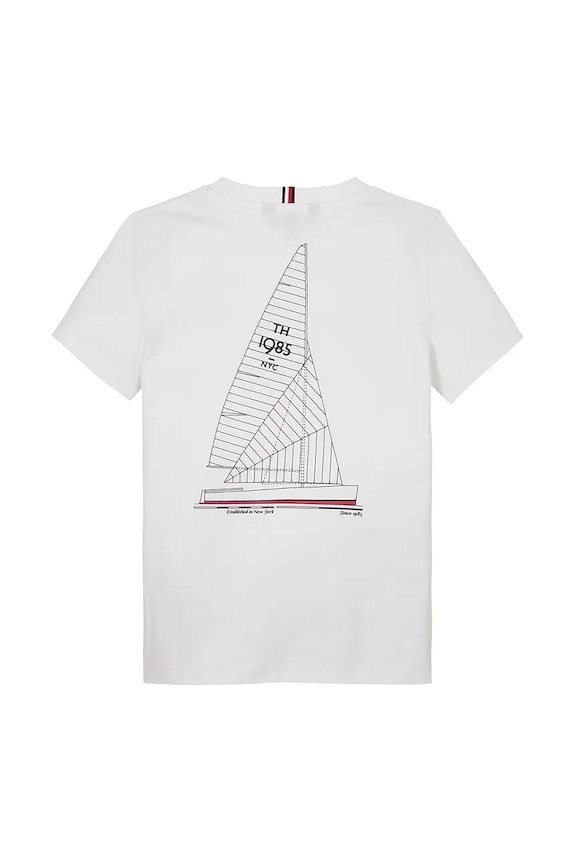 Chłopiec Tommy Hilfiger t-shirt bawełniany dziecięcy KB0KB09537.128.176.PPYA biały