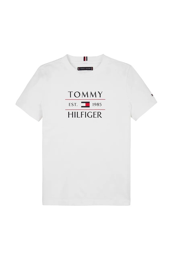 Tommy Hilfiger t-shirt bawełniany dziecięcy KB0KB09538.74.122.PPYA biały SS25