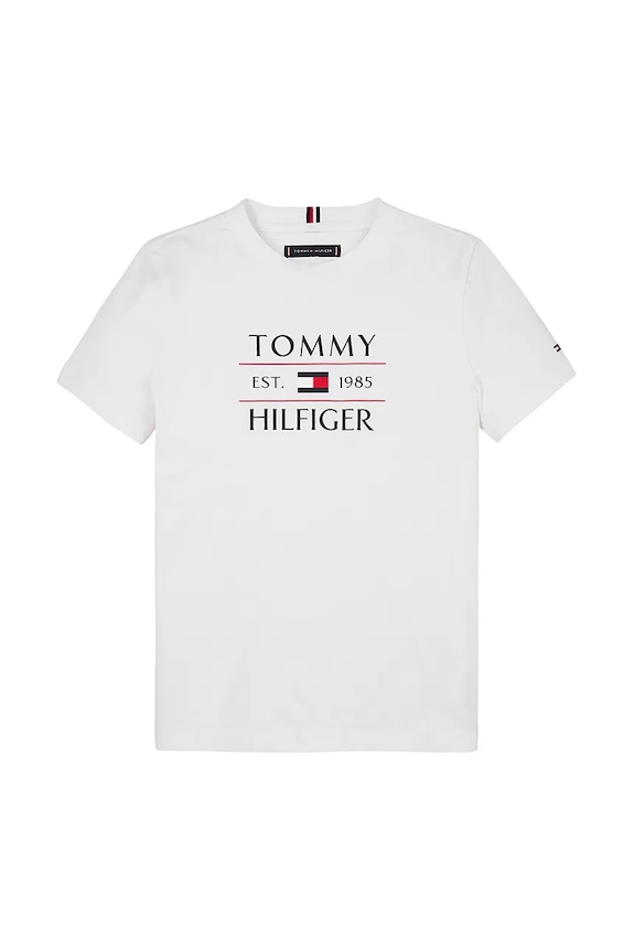 Tommy Hilfiger t-shirt bawełniany dziecięcy KB0KB09538.74.122.PPYA biały SS25
