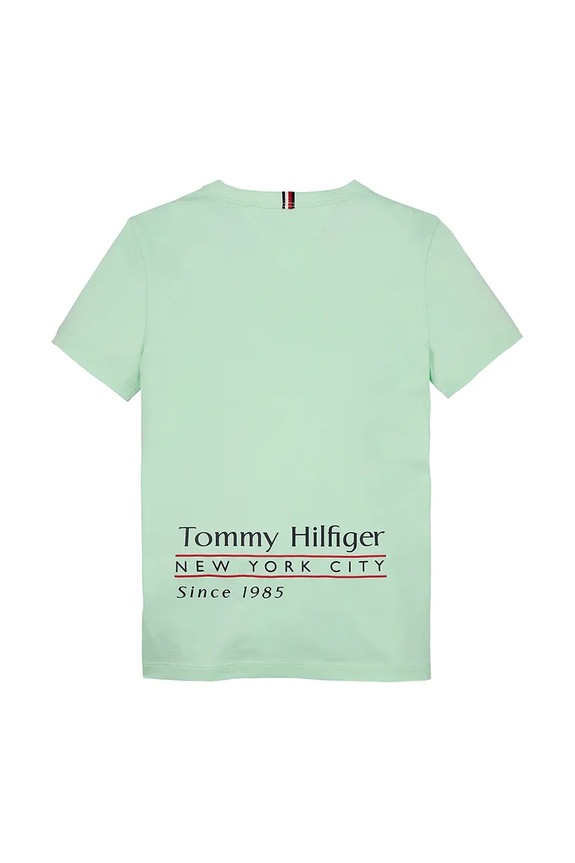 Fiú Tommy Hilfiger gyerek pamut póló KB0KB09648.74.122.PPYA zöld