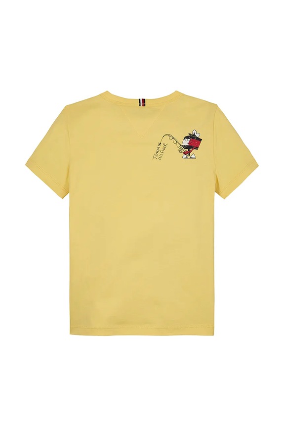 Fiú Tommy Hilfiger gyerek pamut póló KB0KB09648.128.176.PPYA sárga