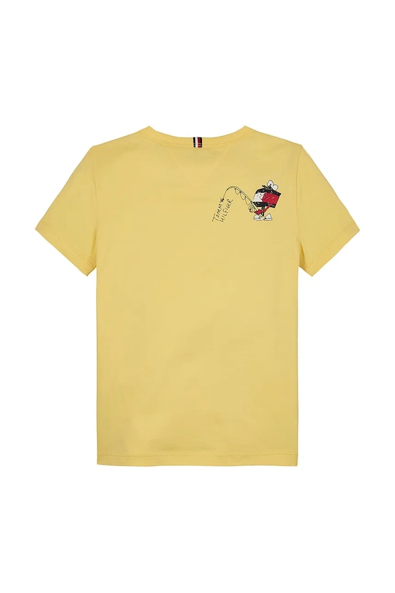 Fiú Tommy Hilfiger gyerek pamut póló KB0KB09648.128.176.PPYA sárga