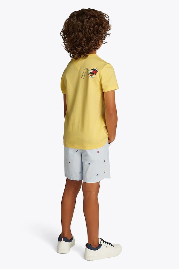 Tommy Hilfiger gyerek pamut póló sárga KB0KB09648.128.176.PPYA