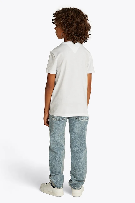 Dětské bavlněné tričko Tommy Hilfiger KB0KB09649.128.176.PPYA bílá