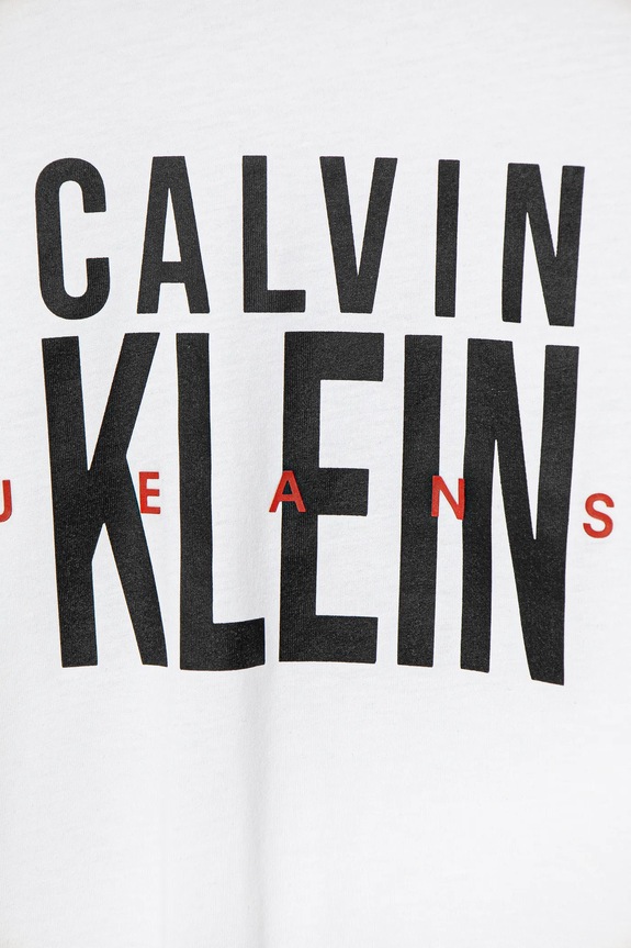 Chłopiec Calvin Klein Jeans t-shirt bawełniany dziecięcy IB0IB02448.PPYA biały