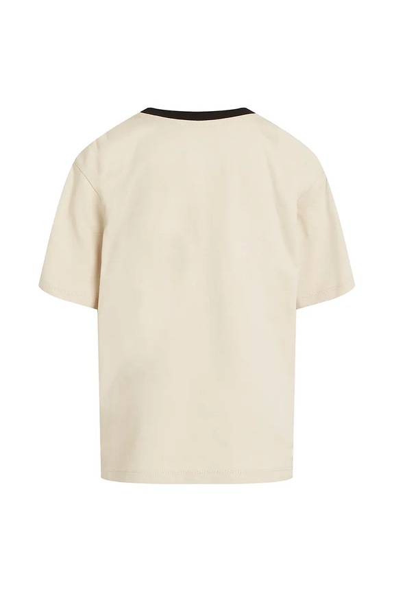 Chłopiec Calvin Klein Jeans t-shirt bawełniany dziecięcy IB0IB02457.PPYA beżowy