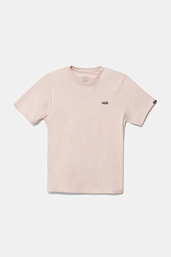 Памучна тениска Vans LEFT CHEST TEE памук розов VN0A4MQ3O3N1