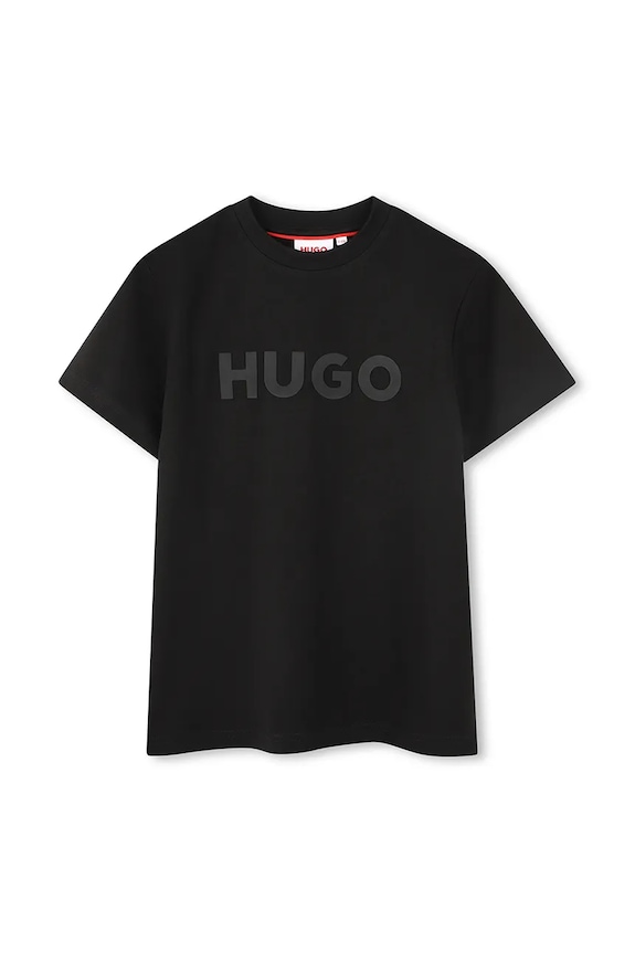 HUGO t-shirt bawełniany dziecięcy G00333.162.174 czarny SS25