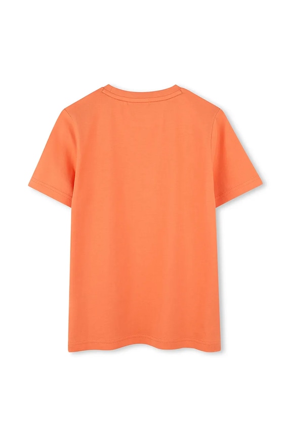 Chłopiec BOSS t-shirt bawełniany dziecięcy J52034.162.174 pomarańczowy