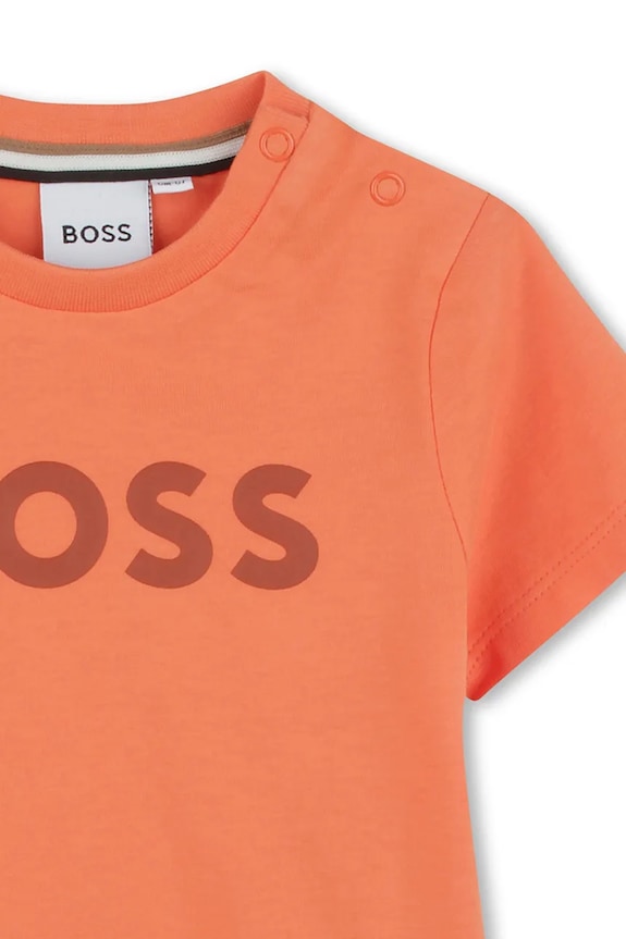 Chłopiec BOSS t-shirt bawełniany niemowlęcy J52105.67.81 pomarańczowy