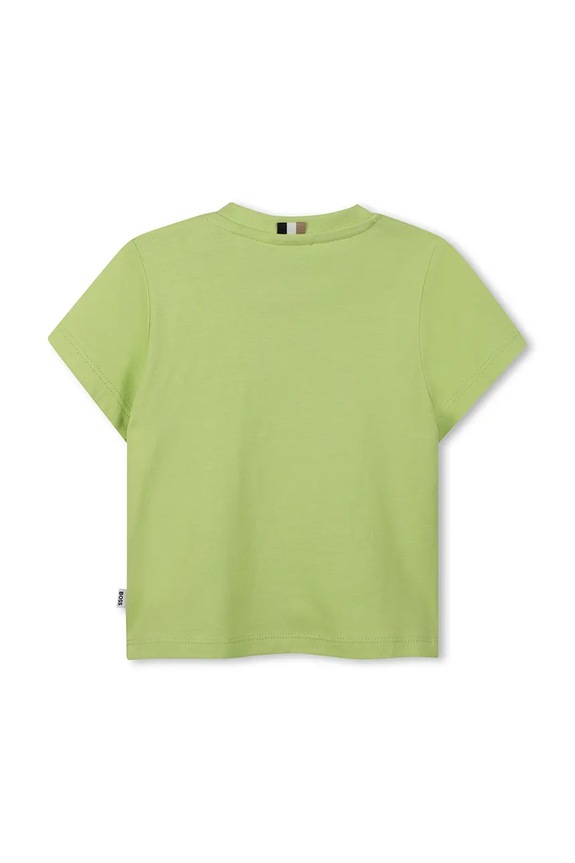 BOSS t-shirt bawełniany niemowlęcy J52110.67.81 zielony SS25