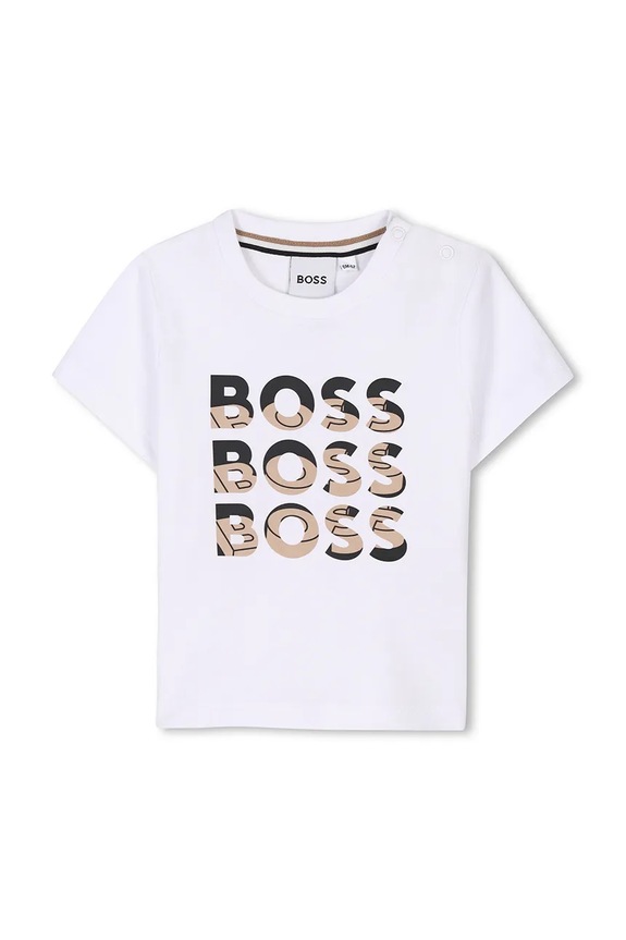 Detské bavlnené tričko BOSS bavlna biela J52113.86.94