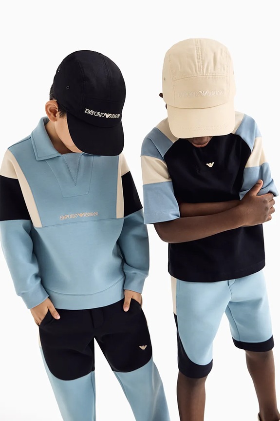Emporio Armani gyerek pamut póló pamut sötétkék EB000141.AF13715