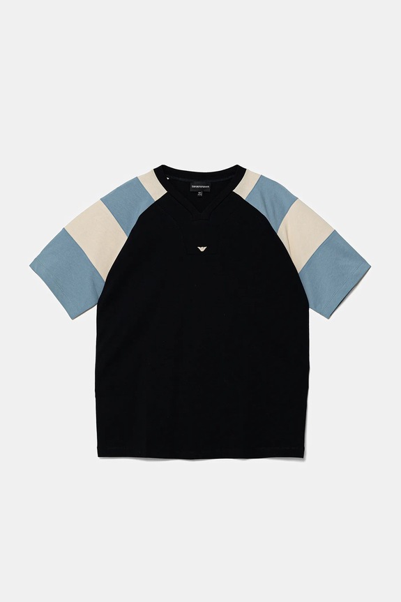 Emporio Armani gyerek pamut póló EB000141.AF13715 sötétkék SS25