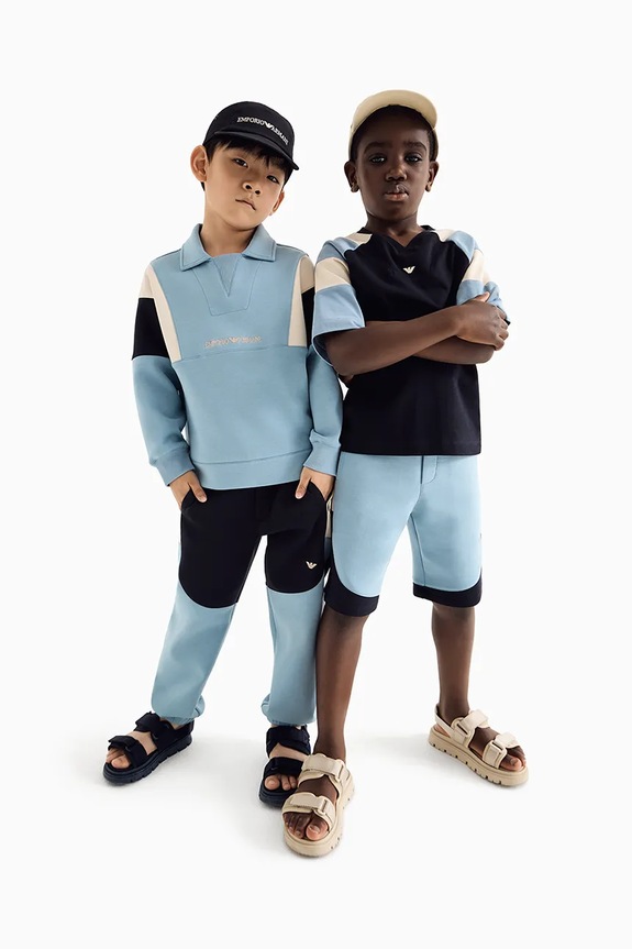 Emporio Armani gyerek pamut póló EB000141.AF13715 sötétkék