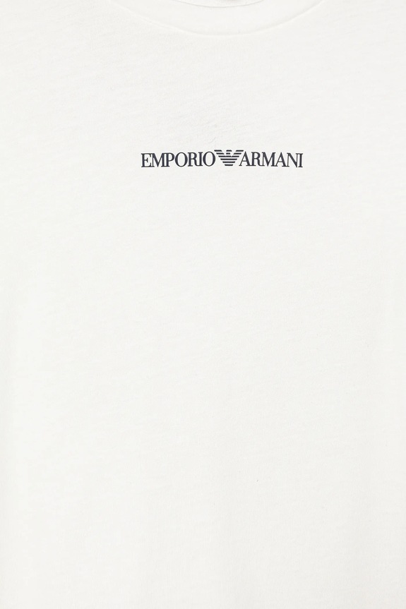 Dečki Otroška bombažna kratka majica Emporio Armani EB000421.AF15013 bela