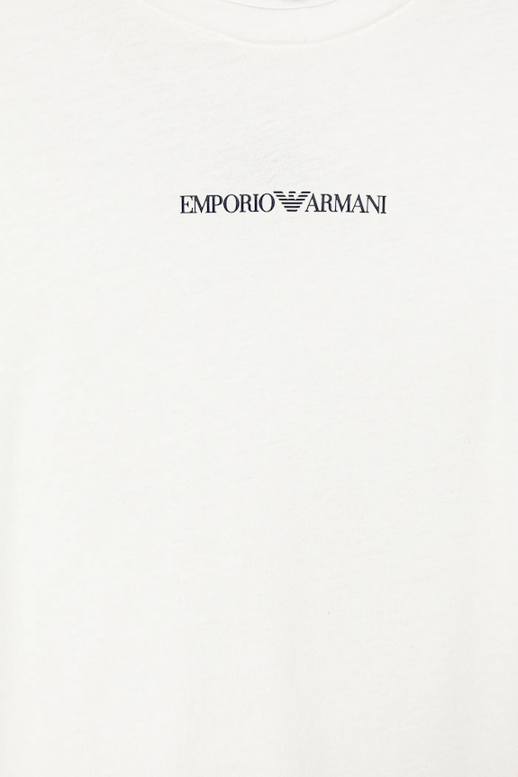 Dečki Otroška bombažna kratka majica Emporio Armani EB000421.AF15013 bela
