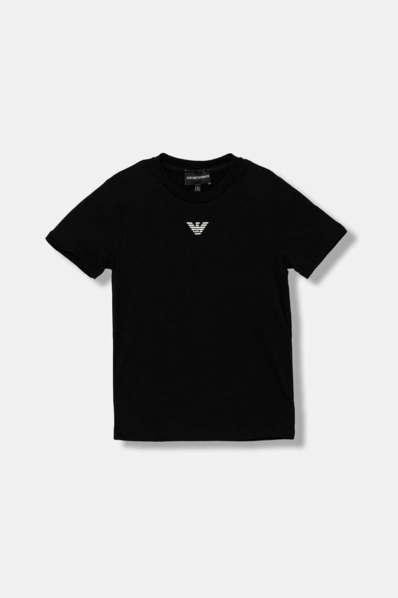 Детская хлопковая футболка Emporio Armani чёрный EB000421.AF15013