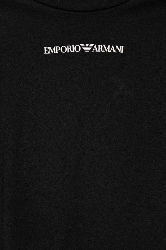 Dečki Otroška bombažna kratka majica Emporio Armani EB000421.AF15013 črna