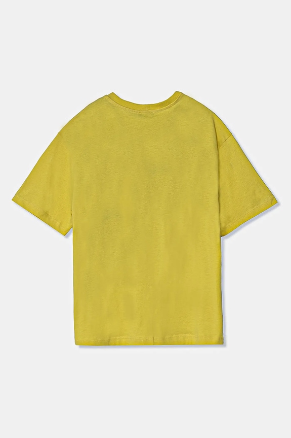 Dječja pamučna majica kratkih rukava United Colors of Benetton 3I1XC10O4.G.Seasonal zlatna SS25