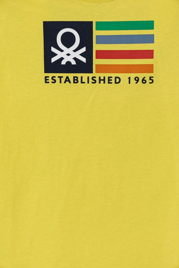 Αγορίστικα Παιδικό βαμβακερό μπλουζάκι United Colors of Benetton 3I1XG10HT.P.Seasonal κίτρινο