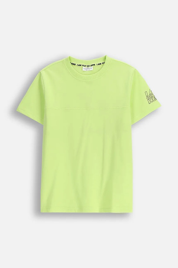 Coccodrillo t-shirt bawełniany dziecięcy z elastanem zielony WC5143202CBJ