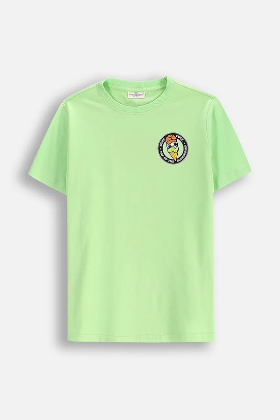 Coccodrillo t-shirt bawełniany dziecięcy wzorzyste zielony WC5143213VBD