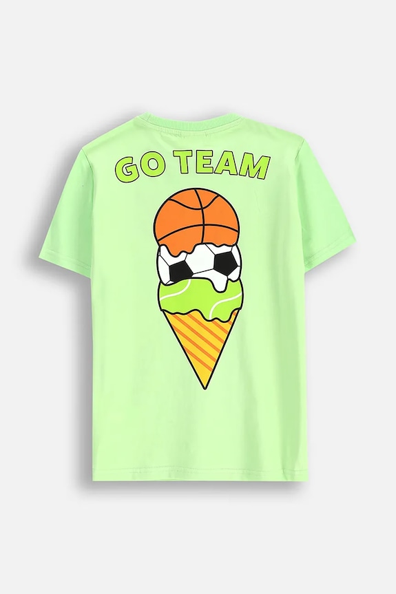 Coccodrillo t-shirt bawełniany dziecięcy WC5143213VBD zielony SS25