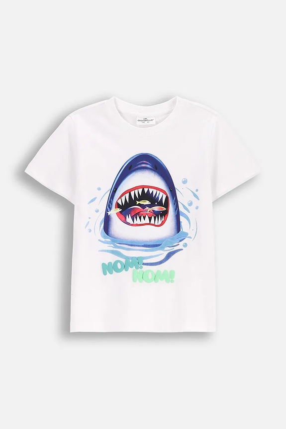 Coccodrillo t-shirt bawełniany nadruk biały WC5143201IBK