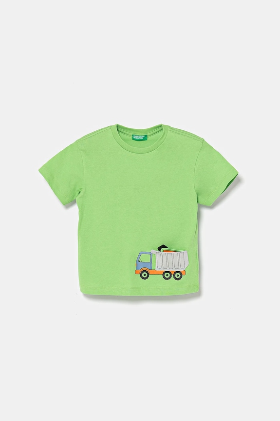 Bavlnené tričko United Colors of Benetton nášivka zelená 3I1XG10J6.P.Seasonal