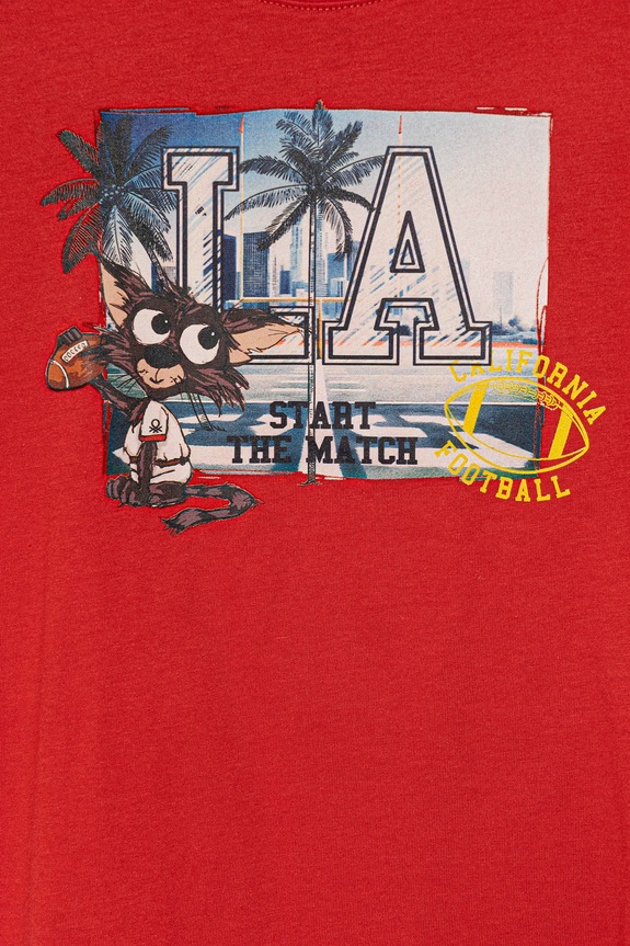 BIMBO United Colors of Benetton t-shirt in cotone per bambini 3I1XG10IM.P.Seasonal rosso