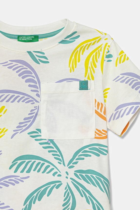 BIMBO United Colors of Benetton t-shirt in cotone per bambini 3PDQG10JN.P.Seasonal bianco
