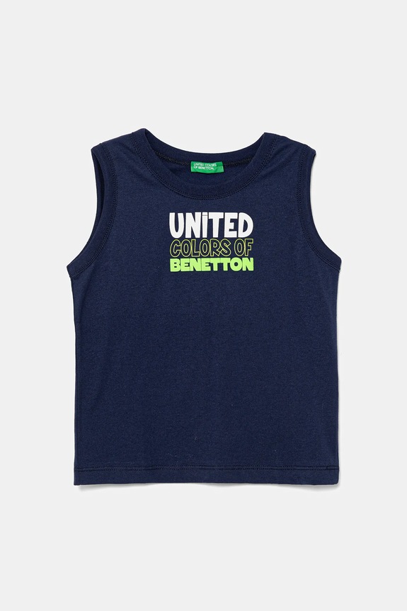 United Colors of Benetton tricou de bumbac pentru copii print bleumarin 3I1XGH013.P.Seasonal