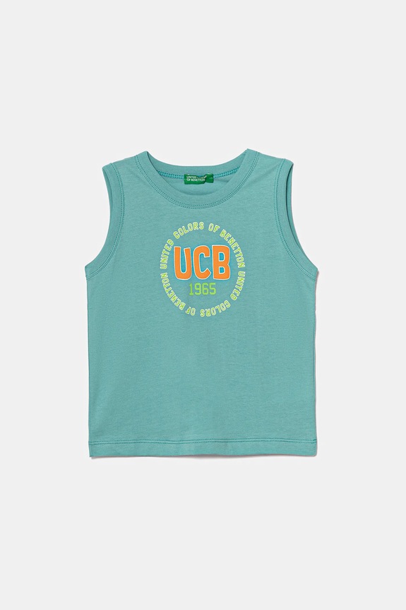 Детская хлопковая футболка United Colors of Benetton хлопок бирюзовый 3I1XGH013.P.Seasonal