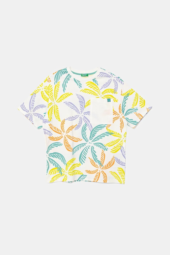 Dětské bavlněné tričko United Colors of Benetton kulatý bílá 3PDQC10PA.G.Seasonal