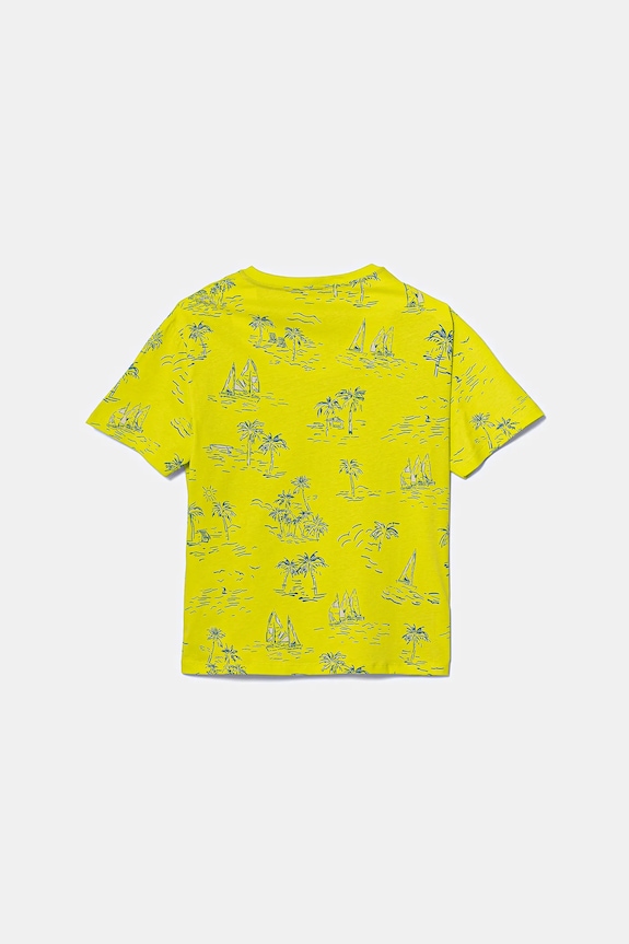 Detské bavlnené tričko United Colors of Benetton 3PDQC10PA.G.Seasonal žltá SS25