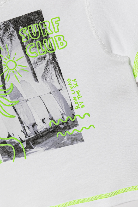 Αγορίστικα Παιδικό βαμβακερό μπλουζάκι United Colors of Benetton 3I1XG10JG.P.Seasonal λευκό