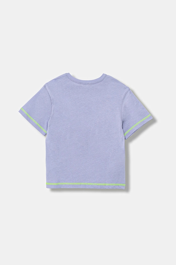 Dječja pamučna majica kratkih rukava United Colors of Benetton 3I1XG10JG.P.Seasonal ljubičasta SS25