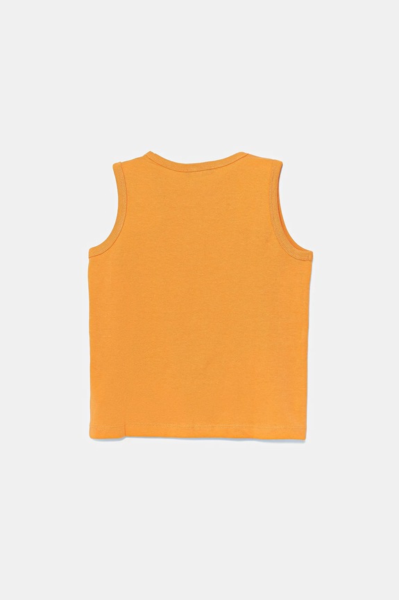 Detský bavlnený top United Colors of Benetton 3I1XGH014.P.Seasonal oranžová SS25