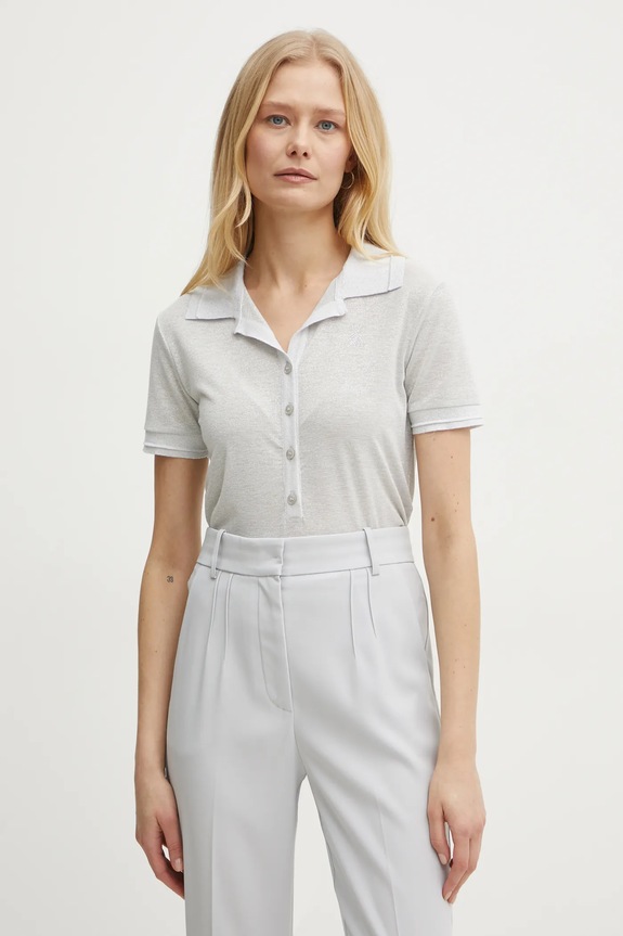 Patrizia Pepe polo z elastanem szary 8K0279.K128