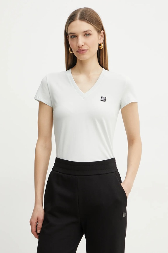 Armani Exchange t-shirt z elastanem zielony XW000105.AF11929
