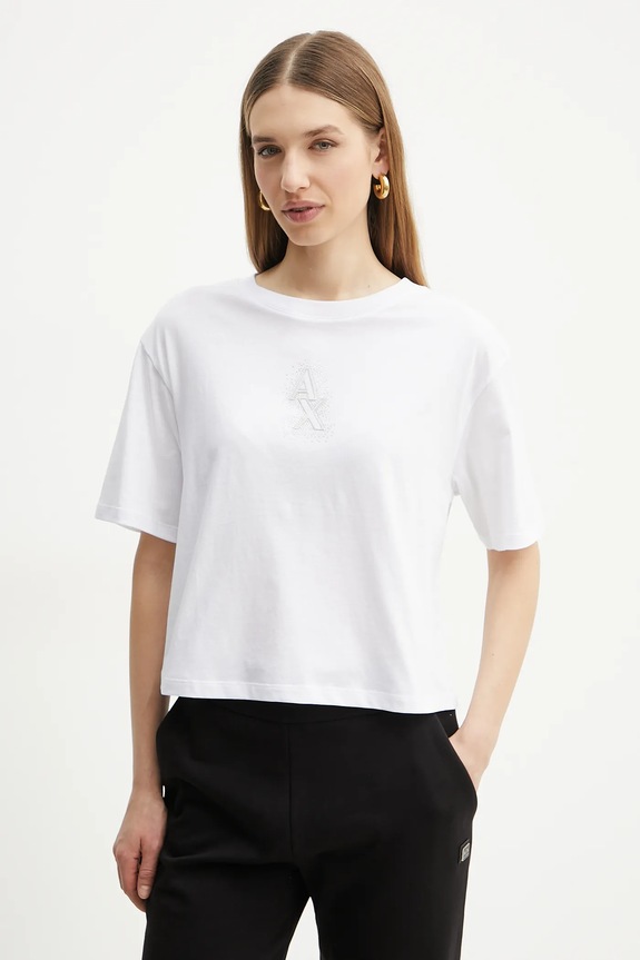 Armani Exchange t-shirt bawełniany aplikacja biały XW000102.AF10359