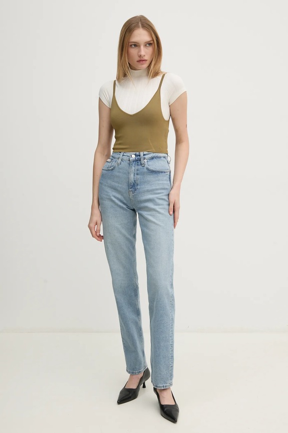 Calvin Klein Jeans top J20J224805 zöld SS25