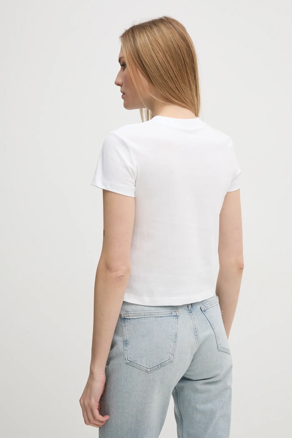 Oblečenie Bavlnené tričko Calvin Klein Jeans J20J224984 biela