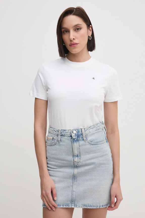 Odzież Calvin Klein Jeans t-shirt bawełniany J20J224986 beżowy